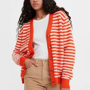 Levi’s Striped Orange and White Women's Sweater